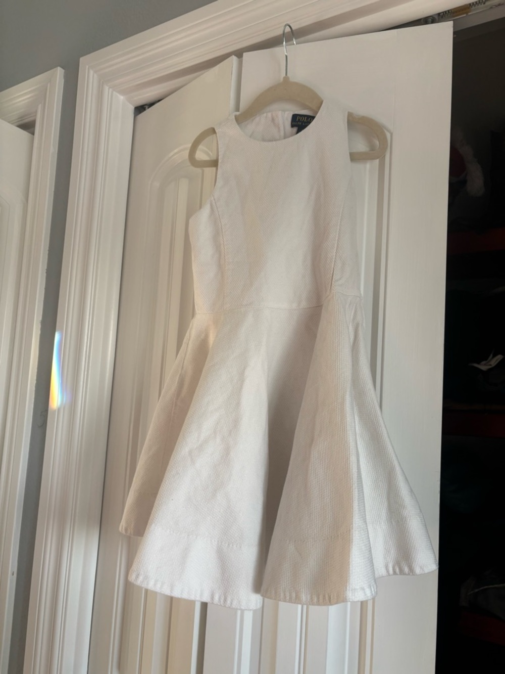 Polo by Ralph Lauren White Textured Fit-and-Flare Dress